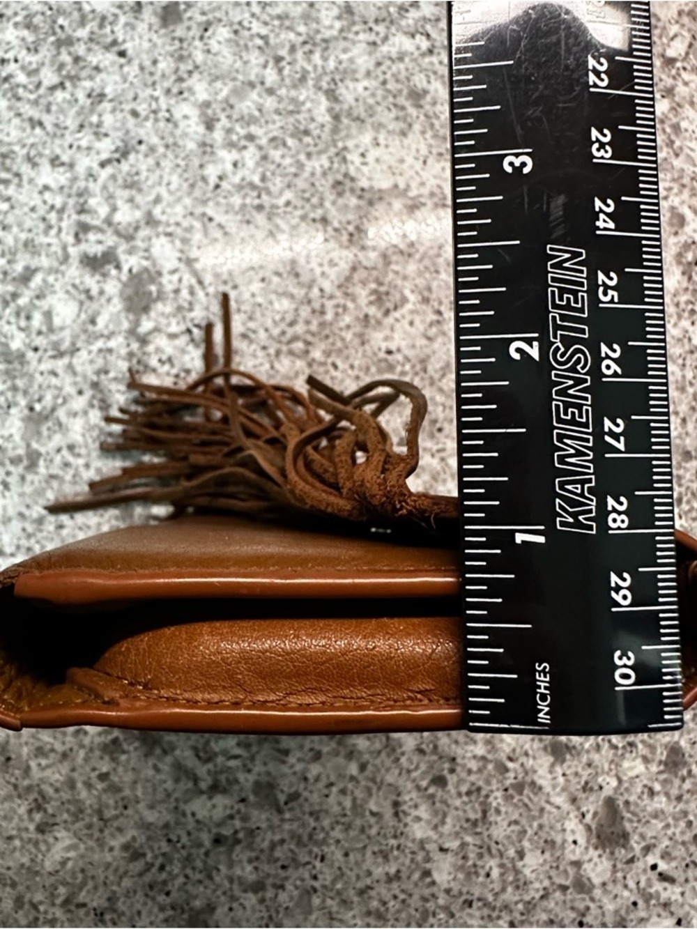 Rebecca Minkoff Mini Brown Fringe Vegan Leather Wallet Missing Crossbody Strap - Picture 15 of 15